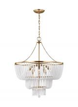  3180706-848 - Jackie traditional 6-light indoor dimmable ceiling chandelier pendant light in satin brass gold fini