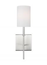  4109301-962 - Foxdale transitional 1-light indoor dimmable bath sconce in brushed nickel silver finish with white