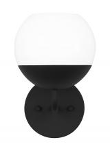  4168101-112 - Alvin modern 1-light indoor dimmable bath vanity wall sconce in midnight black finish with white mil