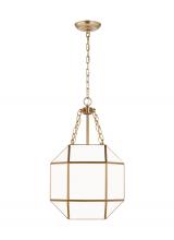  5179453-848 - Morrison modern 3-light indoor dimmable small ceiling pendant hanging chandelier light in satin bras