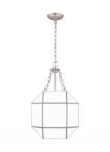  5179453EN-962 - Morrison modern 3-light LED indoor dimmable small ceiling pendant hanging chandelier light in brushe