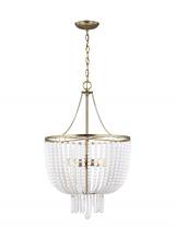  5180704-848 - Jackie traditional 4-light indoor dimmable ceiling chandelier pendant light in satin brass gold fini