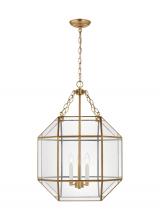 Visual Comfort & Co. Studio Collection 5279403-848 - Morrison modern 3-light indoor dimmable medium ceiling pendant hanging chandelier light in satin bra