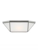  7679454-962 - Morrison modern 4-light indoor dimmable ceiling flush mount in brushed nickel silver finish with smo