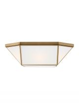  7679454EN3-848 - Morrison modern 4-light LED indoor dimmable ceiling flush mount in satin brass gold finish with smoo
