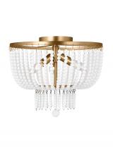  7780703-848 - Jackie traditional 3-light indoor dimmable ceiling semi-flush mount in satin brass gold finish with