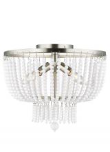  7780703-962 - Jackie traditional 3-light indoor dimmable ceiling semi-flush mount in brushed nickel silver finish