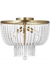  7780703EN-848 - Jackie traditional 3-light LED indoor dimmable ceiling semi-flush mount in satin brass gold finish w