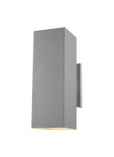  8631702-753 - Pohl modern 2-light outdoor exterior Dark Sky compliant medium wall lantern in painted brushed nicke