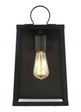  8637101-12 - Marinus modern 1-light outdoor exterior medium wall lantern sconce in black finish with clear glass