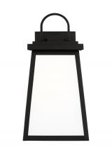  8648401EN3-12 - Founders modern 1-light LED outdoor exterior medium wall lantern sconce in black finish with clear g
