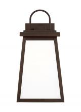  8648401EN3-71 - Founders modern 1-light LED outdoor exterior medium wall lantern sconce in antique bronze finish wit