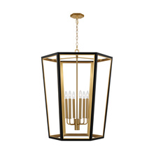 AC1106MBKBBS - Curt traditional dimmable indoor large 6-light lantern chandelier in a midnight black finish with go