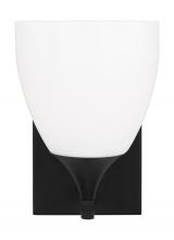  DJV1021MBK - Toffino Modern 1-Light Wall Sconce Bath Vanity in Midnight Black Finish With Milk Glass Shade