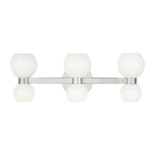 KSV1006PNMG - Londyn Mid-century modern indoor dimmable 6-light vanity fixture in a polished nickel finish with mi