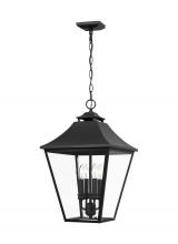  OL14408TXB - Galena Traditional 4-Light Outdoor Exterior Small Pendant Ceiling Hanging Lantern Light