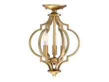 Savoy House Meridian M60055NB - 3-Light Convertible Semi-Flush or Pendant in Natural Brass