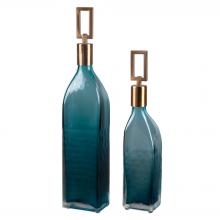  20076 - Uttermost Annabella Teal Glass Bottles, S/2