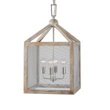 Uttermost 22050 - Uttermost Nashua 4 Light Wooden Lantern Pendant