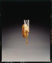  134-DB-LT1-CLR - Wall Sconce 3" x 6" Glass Cylinder Dark Brass 1 Candelabra Socket Clear Glass