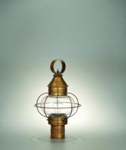  2533-DB-MED-CLR - Caged Onion Post Dark Brass Medium Base Socket Clear Glass
