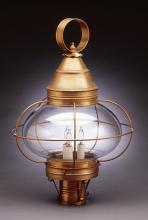  2573-AB-MED-CLR - Caged Onion Post Antique Brass Medium Base Socket Clear Glass