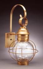  2831-AB-MED-CLR - Caged Round Wall Antique Brass Medium Base Socket Clear Glass
