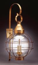  2861-DAB-MED-CLR - Caged Round Wall Dark Antique Brass Medium Base Socket Clear Glass