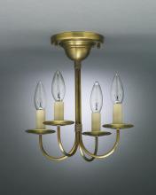  904F-DB-LT4 - Hanging J-Arms Dark Brass 4 Candelabra Sockets