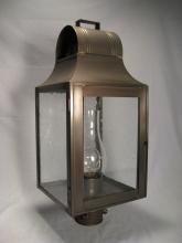  9053-AB-CIM-CLR - Culvert Top Post Antique Brass Medium Base Socket With Chimney Clear Glass