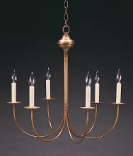  906-AB-LT6 - Hanging J-Arms Antique Brass 6 Candelabra Sockets