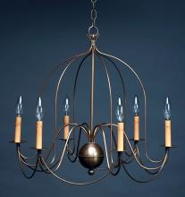  940-VG-LT6 - Hanging Bird Cage Arms Verdi Gris 6 Candelabra Sockets