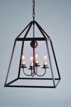  9732-VG-LTU4-NG - Hanging Verdi Gris 4 Candelabra Inverted Cluster NO Glass