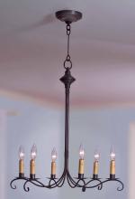  983-DAB-LT6 - Hanging S-Arms With Curl Dark Antique Brass 6 Candelabra Sockets
