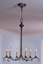  983-DB-LT6 - Hanging S-Arms With Curl Dark Brass 6 Candelabra Sockets