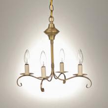  984-AB-LT4 - Hanging S-Arms With Curl Antique Brass 4 Candelabra Sockets