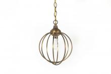  CH902-AB-MED - Small Hanging Circle Chandelier Antique Brass Medium Base Socket