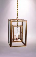 Northeast Lantern SS1016-VG-LT2-CSG - Square Hanging Inside Square Verdi Girs 2 Candelabra Sockets Clear Seedy Glass
